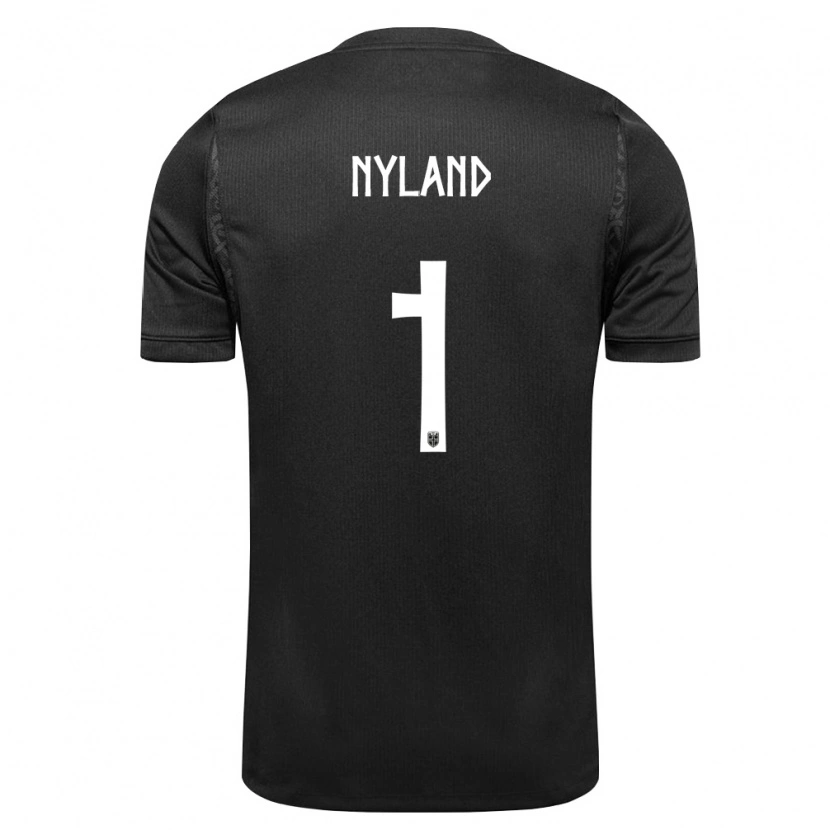 Danxen Women Norway Ørjan Nyland #1 Black Away Jersey 26-28 T-Shirt