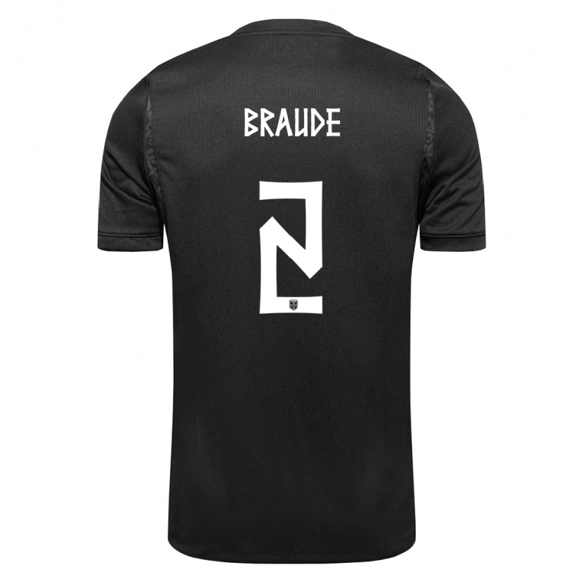 Danxen Women Norway Oliver Braude #2 Black Away Jersey 26-28 T-Shirt