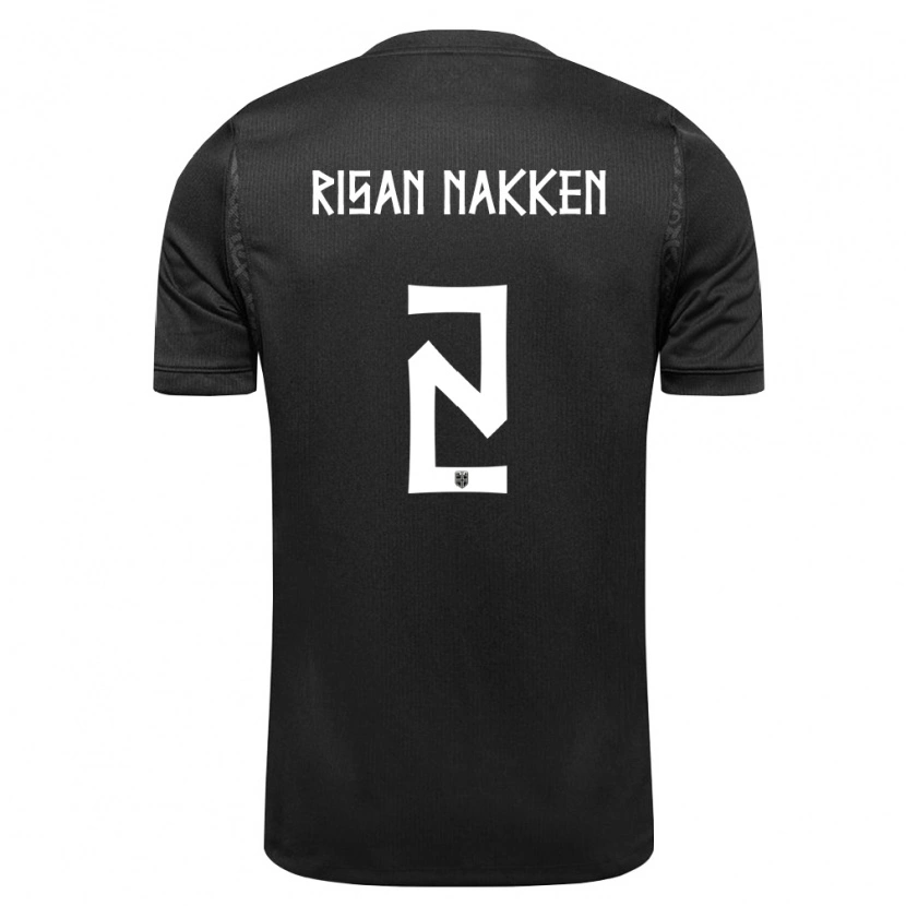 Danxen Women Norway Daniel Risan Nakken #2 Black Away Jersey 26-28 T-Shirt