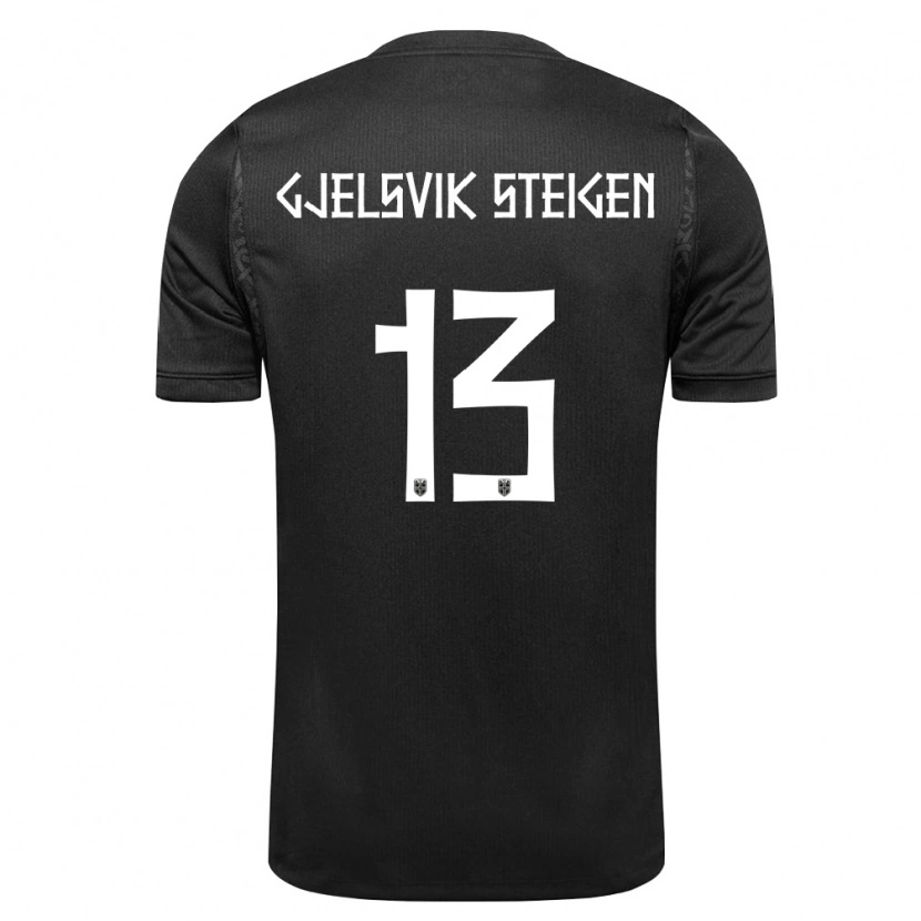 Danxen Women Norway Rasmus Gjelsvik Steigen #13 Black Away Jersey 26-28 T-Shirt