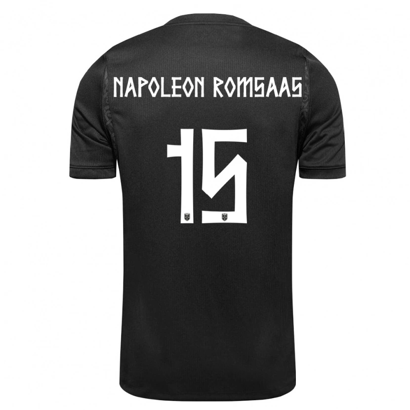 Danxen Women Norway Jakob Napoleon Romsaas #15 Black Away Jersey 26-28 T-Shirt