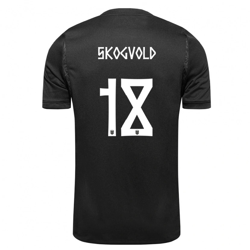 Danxen Women Norway Henrik Skogvold #18 Black Away Jersey 26-28 T-Shirt