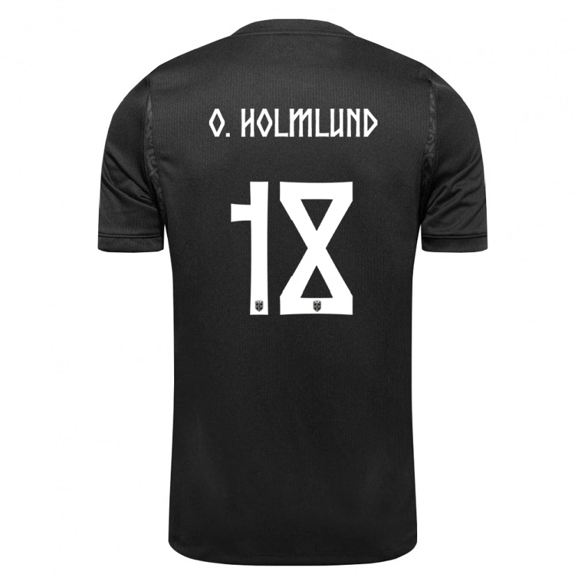 Danxen Women Norway Ola Holmlund Ørjasæter #18 Black Away Jersey 26-28 T-Shirt