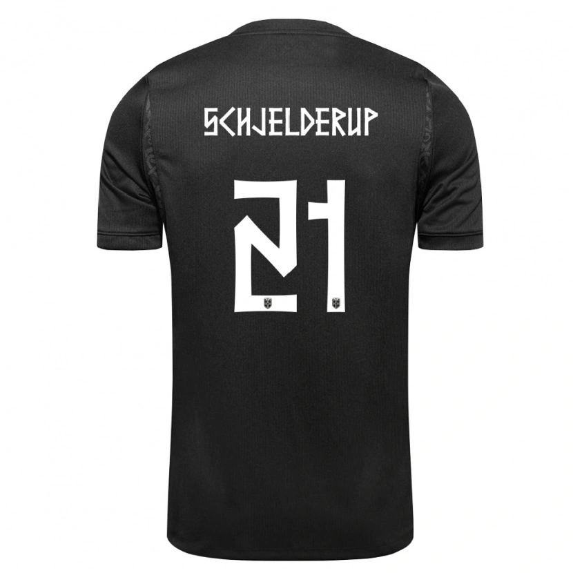 Danxen Women Norway Andreas Schjelderup #21 Black Away Jersey 26-28 T-Shirt