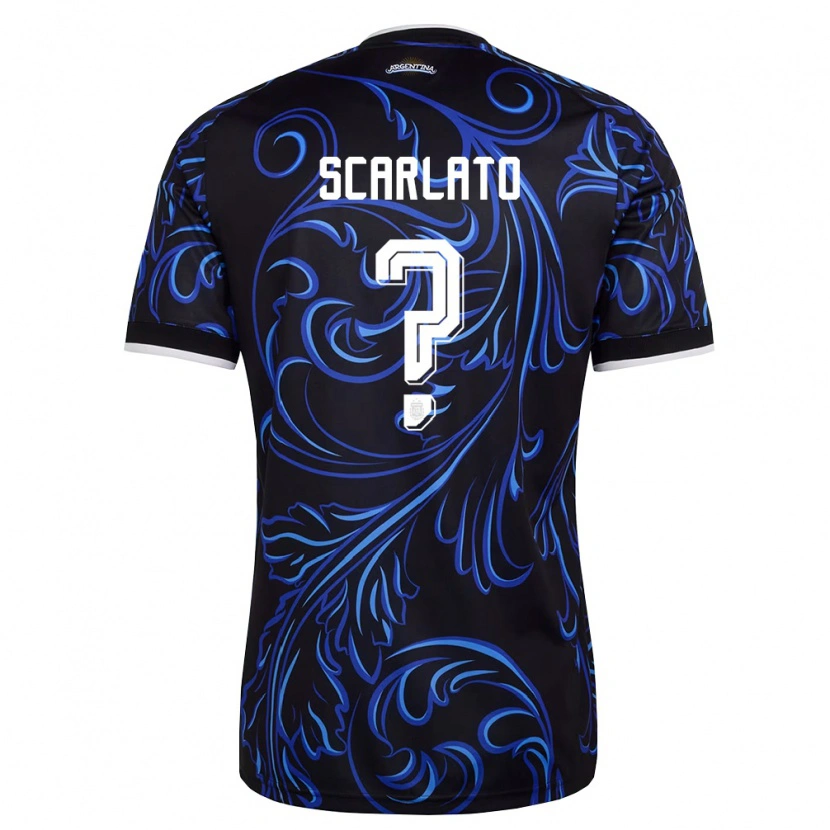 Danxen Women Argentina Luca Scarlato #0 Black White Sky Blue Away Jersey 26-28 T-Shirt