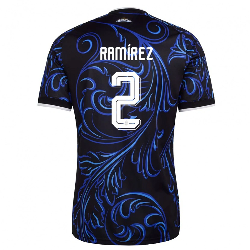 Danxen Women Argentina Tobías Ramírez #2 Black White Sky Blue Away Jersey 26-28 T-Shirt