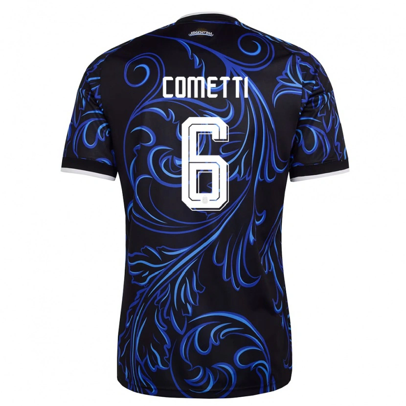 Danxen Women Argentina Aldana Cometti #6 Black White Sky Blue Away Jersey 26-28 T-Shirt