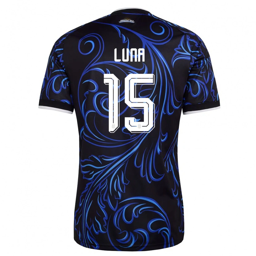 Danxen Women Argentina Alex Luna #15 Black White Sky Blue Away Jersey 26-28 T-Shirt