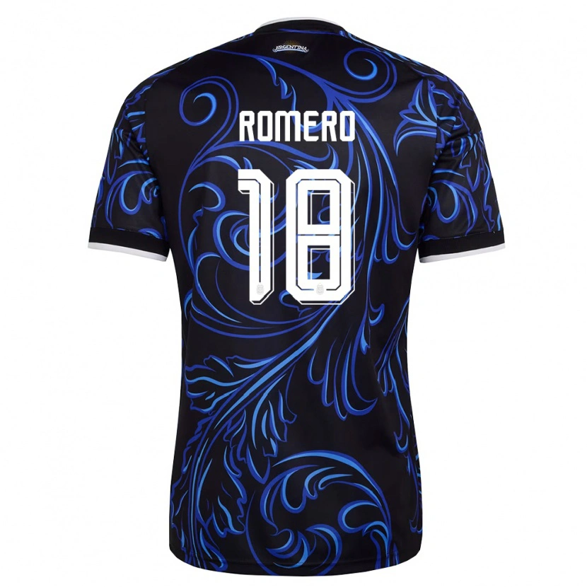 Danxen Women Argentina Luka Romero #18 Black White Sky Blue Away Jersey 26-28 T-Shirt