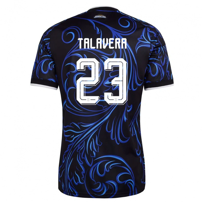Danxen Women Argentina Demian Talavera #23 Black White Sky Blue Away Jersey 26-28 T-Shirt