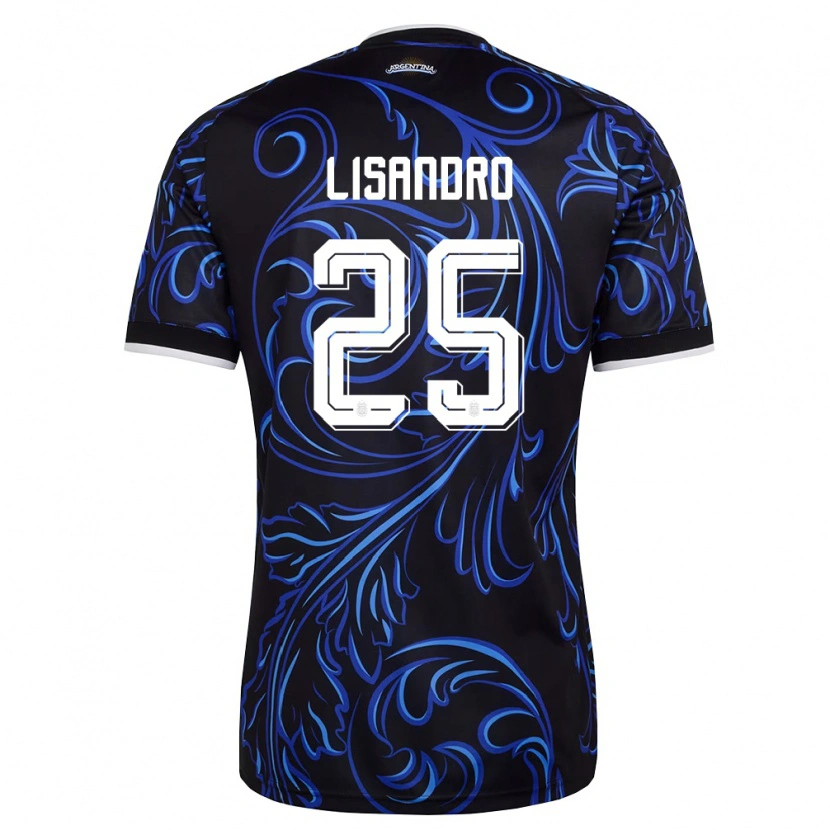Danxen Women Argentina Lisandro Martinez #25 Black White Sky Blue Away Jersey 26-28 T-Shirt