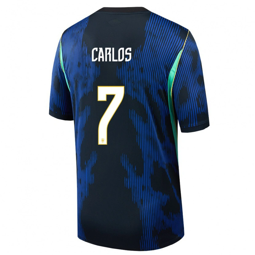 Danxen Women Brazil Jean Carlos #7 Blue Navy Yellow Away Jersey 26-28 T-Shirt
