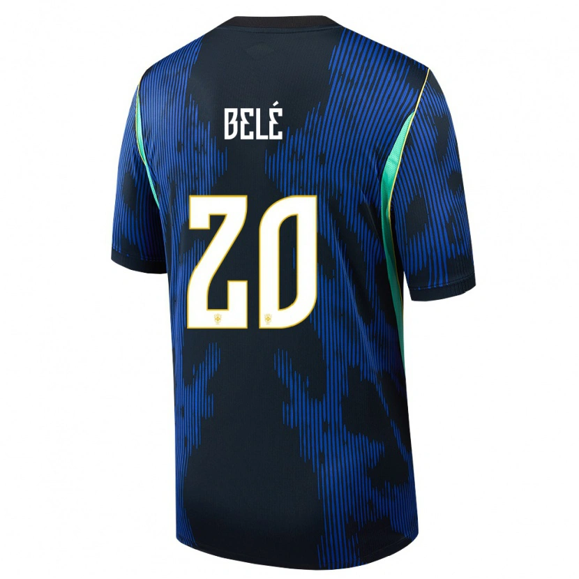 Danxen Women Brazil Erick Belé #20 Blue Navy Yellow Away Jersey 26-28 T-Shirt