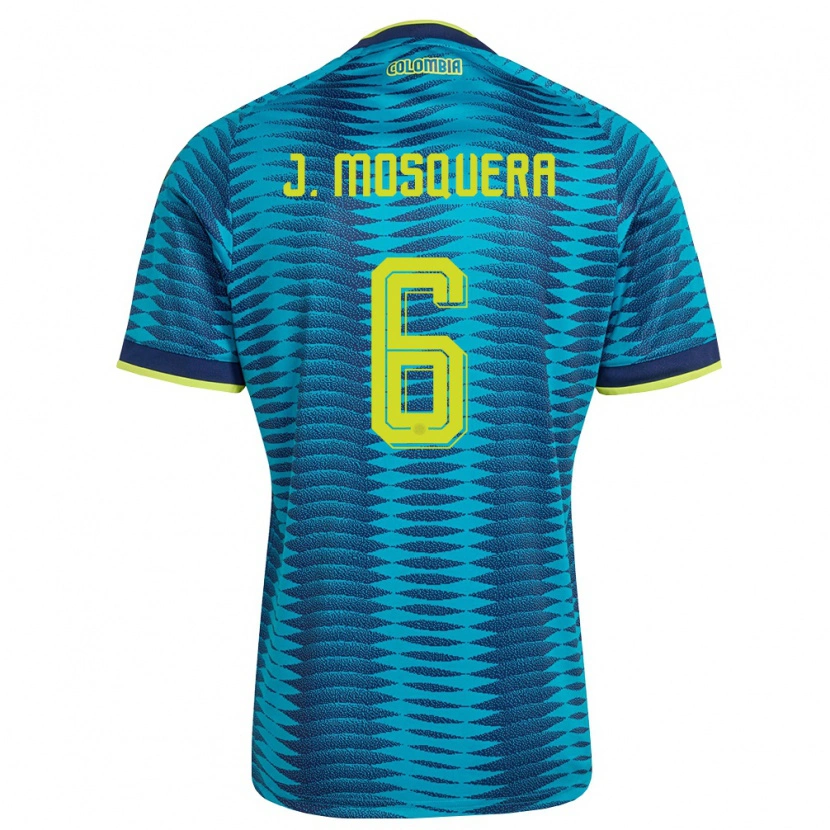 Danxen Women Colombia Juan Mosquera #6 Blue Navy Yellow Away Jersey 26-28 T-Shirt