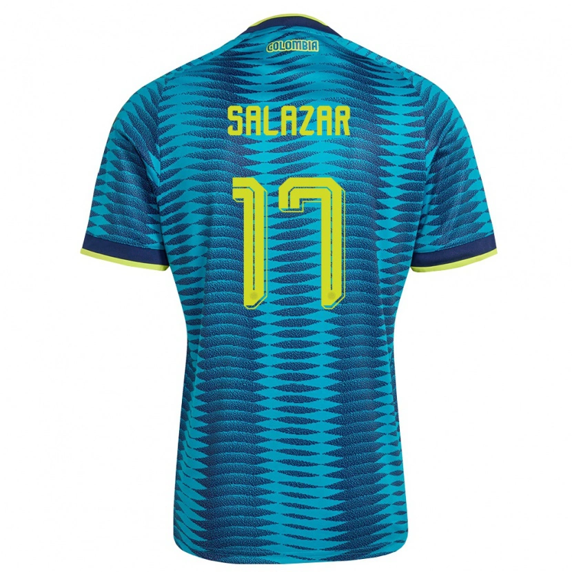 Danxen Women Colombia Andrés Salazar #17 Blue Navy Yellow Away Jersey 26-28 T-Shirt