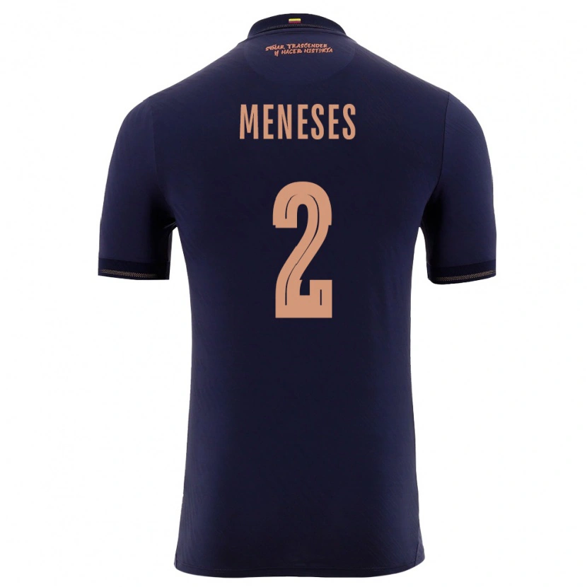 Danxen Women Ecuador Randy Meneses #2 Navy Gold Away Jersey 26-28 T-Shirt