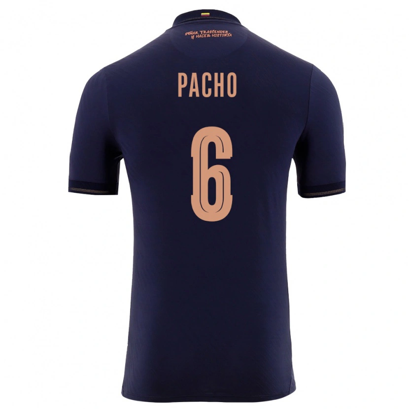 Danxen Women Ecuador Willian Pacho #6 Navy Gold Away Jersey 26-28 T-Shirt