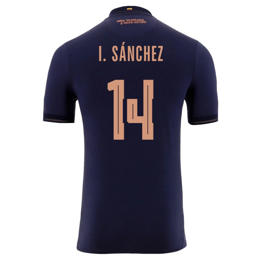 Danxen Women Ecuador Isaac Sánchez #14 Navy Gold Away Jersey 26-28 T-Shirt