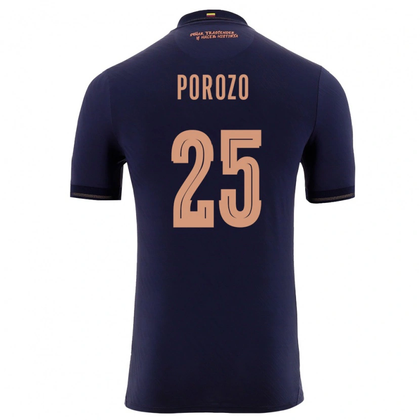 Danxen Women Ecuador Jackson Porozo #25 Navy Gold Away Jersey 26-28 T-Shirt