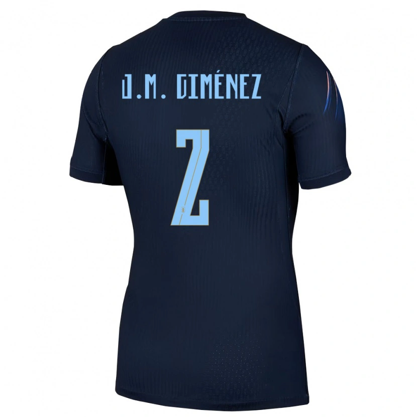 Danxen Women Uruguay José María Giménez #2 Black Blue Away Jersey 26-28 T-Shirt