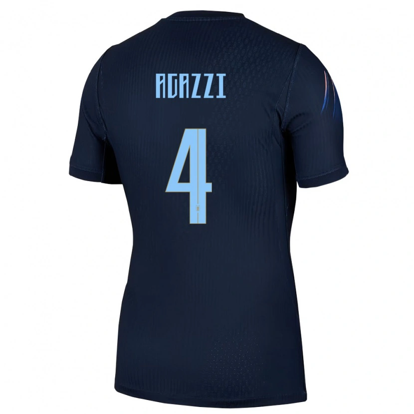Danxen Women Uruguay Lucas Agazzi #4 Black Blue Away Jersey 26-28 T-Shirt