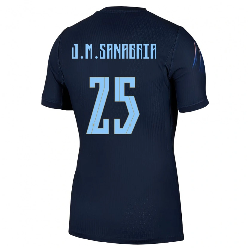Danxen Women Uruguay Juan Manuel Sanabria #25 Black Blue Away Jersey 26-28 T-Shirt