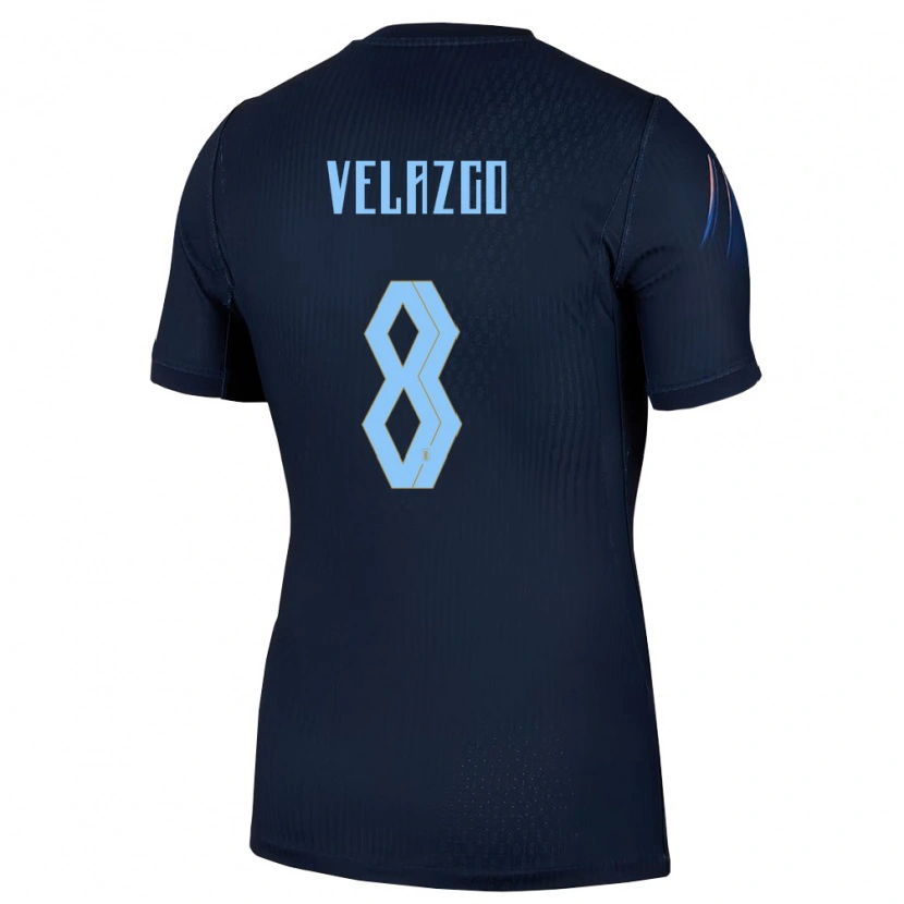 Danxen Women Uruguay Ximena Velazco #8 Black Blue Away Jersey 26-28 T-Shirt