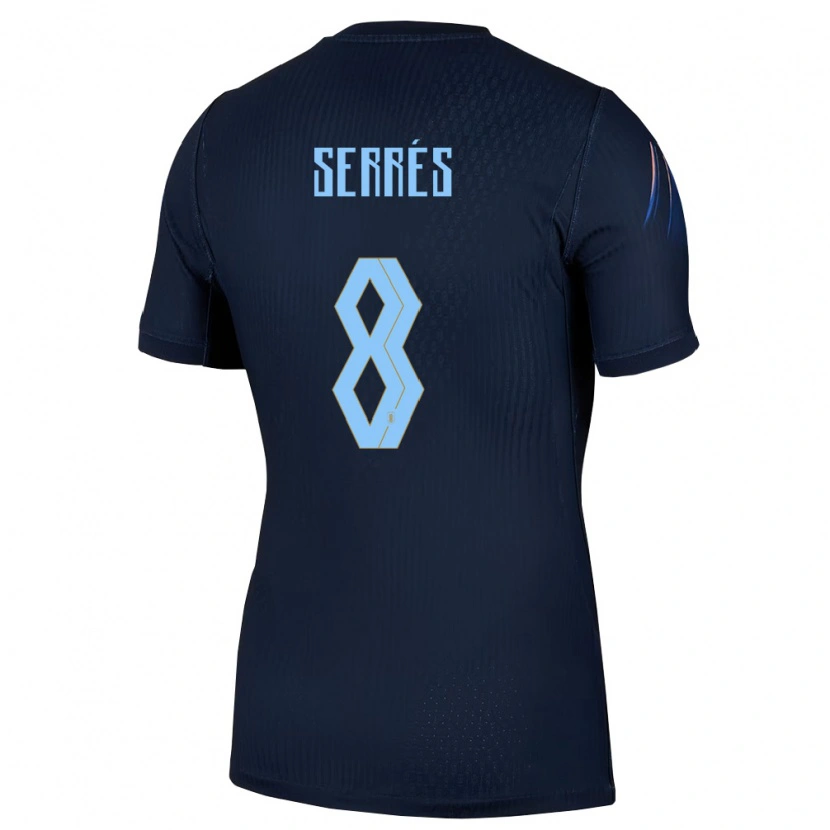 Danxen Women Uruguay Felipe Serres #8 Black Blue Away Jersey 26-28 T-Shirt