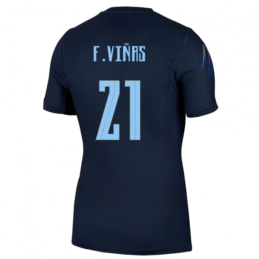 Danxen Women Uruguay Federico Viñas #21 Black Blue Away Jersey 26-28 T-Shirt
