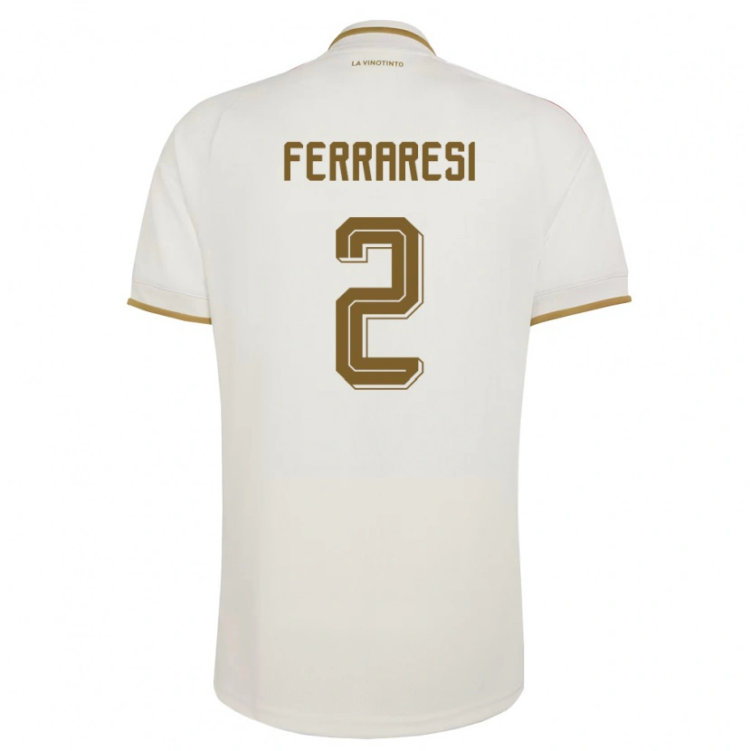 Danxen Women Venezuela Nahuel Ferraresi #2 Off-White Yellow Away Jersey 26-28 T-Shirt