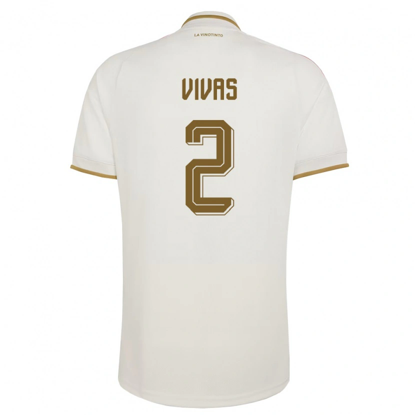 Danxen Women Venezuela Carlos Vivas #2 Off-White Yellow Away Jersey 26-28 T-Shirt