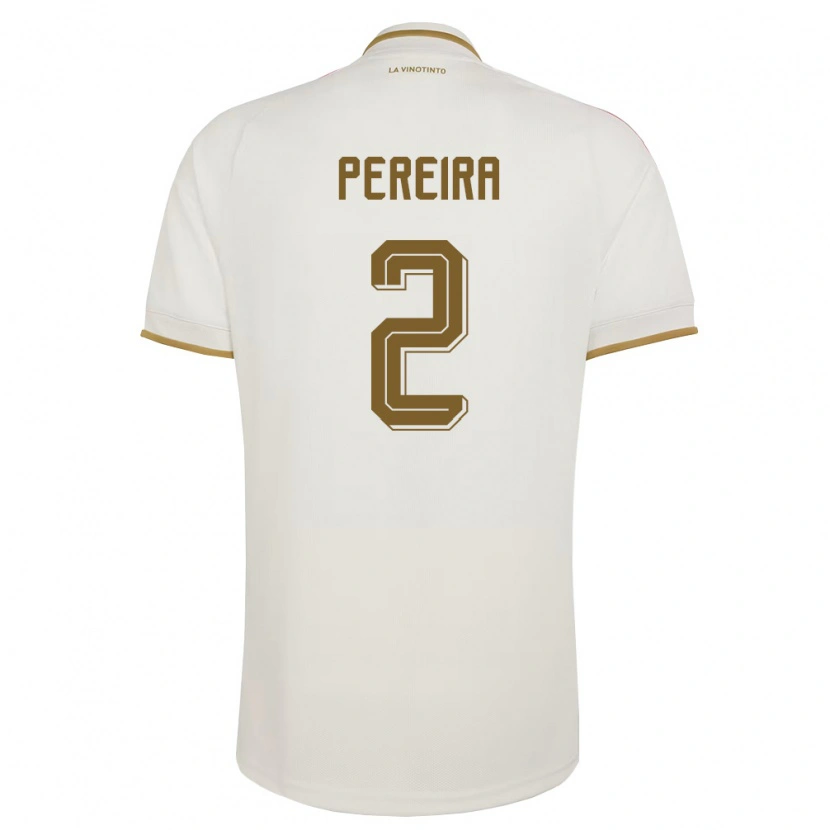 Danxen Women Venezuela Daniel Pereira #2 Off-White Yellow Away Jersey 26-28 T-Shirt
