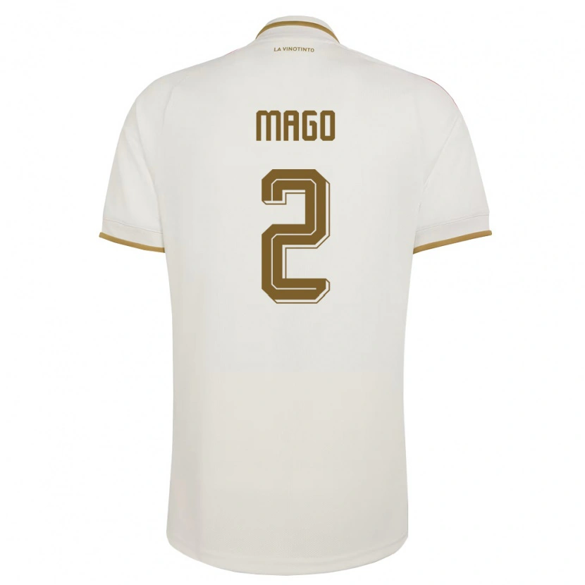 Danxen Women Venezuela Albert Mago #2 Off-White Yellow Away Jersey 26-28 T-Shirt