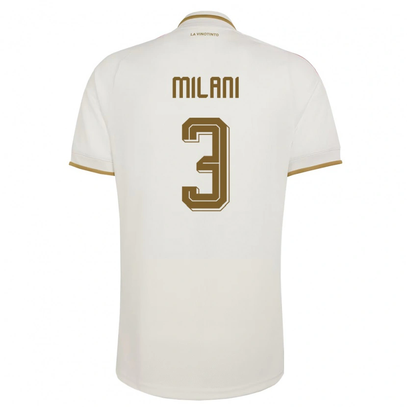 Danxen Women Venezuela Alessandro Milani #3 Off-White Yellow Away Jersey 26-28 T-Shirt