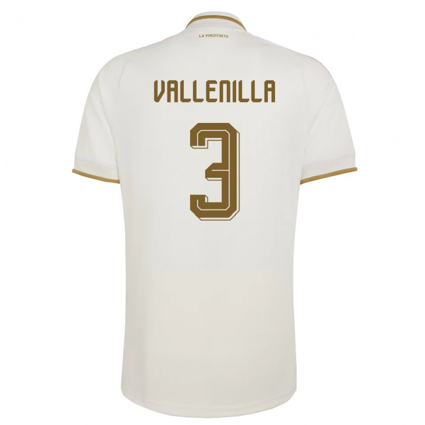 Danxen Women Venezuela Wilmer Vallenilla #3 Off-White Yellow Away Jersey 26-28 T-Shirt