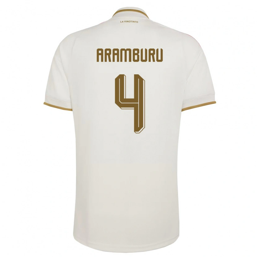 Danxen Women Venezuela Jon Aramburu #4 Off-White Yellow Away Jersey 26-28 T-Shirt