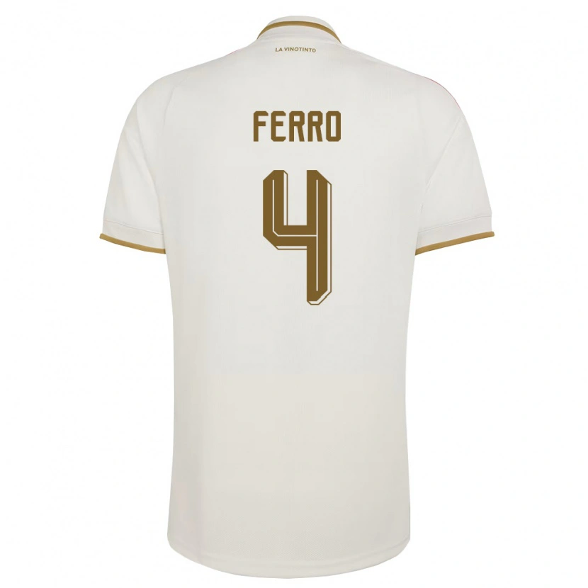 Danxen Women Venezuela Andrés Ferro #4 Off-White Yellow Away Jersey 26-28 T-Shirt