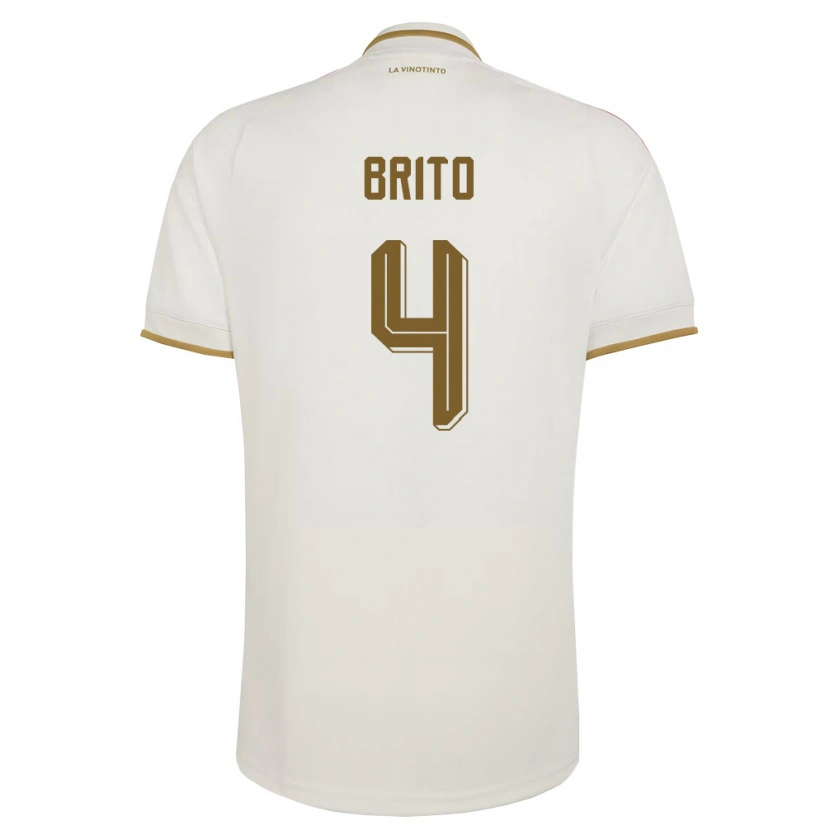 Danxen Women Venezuela Enmanuel Brito #4 Off-White Yellow Away Jersey 26-28 T-Shirt