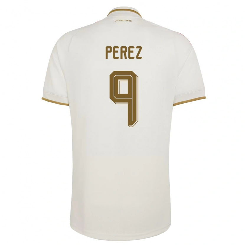 Danxen Women Venezuela Daniel Pérez #9 Off-White Yellow Away Jersey 26-28 T-Shirt