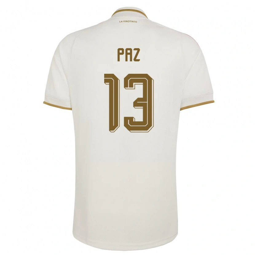 Danxen Women Venezuela Jesús Paz #13 Off-White Yellow Away Jersey 26-28 T-Shirt