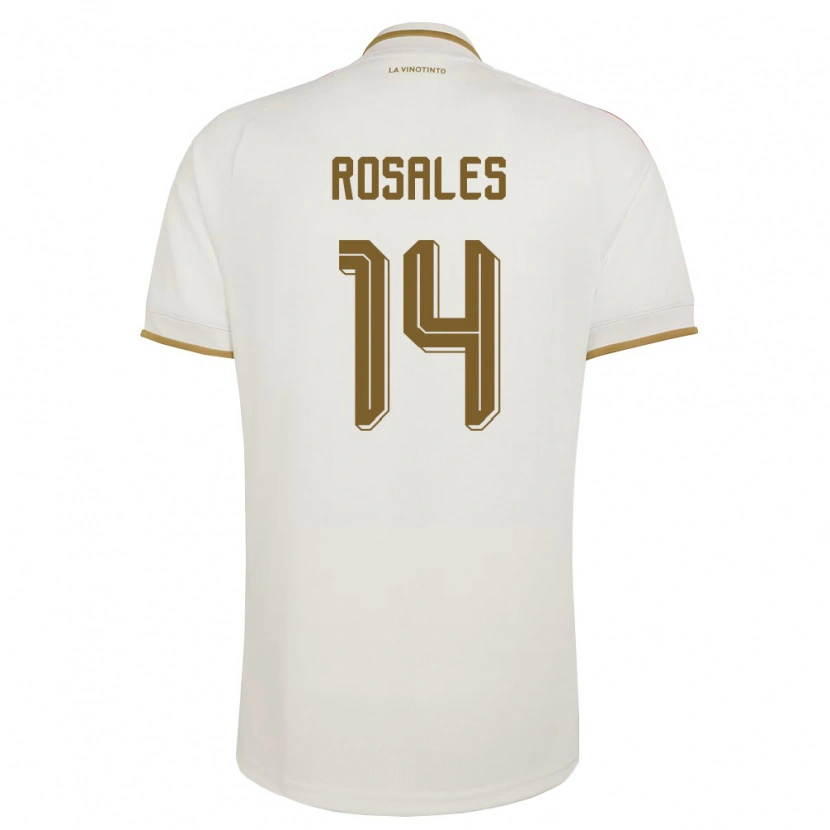 Danxen Women Venezuela Roberto Rosales #14 Off-White Yellow Away Jersey 26-28 T-Shirt