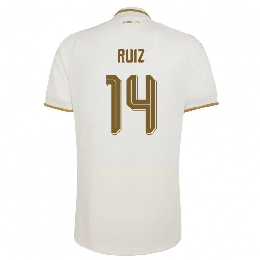 Danxen Women Venezuela Maicol Ruiz #14 Off-White Yellow Away Jersey 26-28 T-Shirt