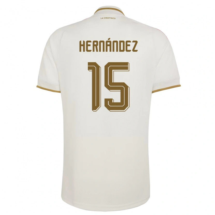 Danxen Women Venezuela Jorge Hernández #15 Off-White Yellow Away Jersey 26-28 T-Shirt