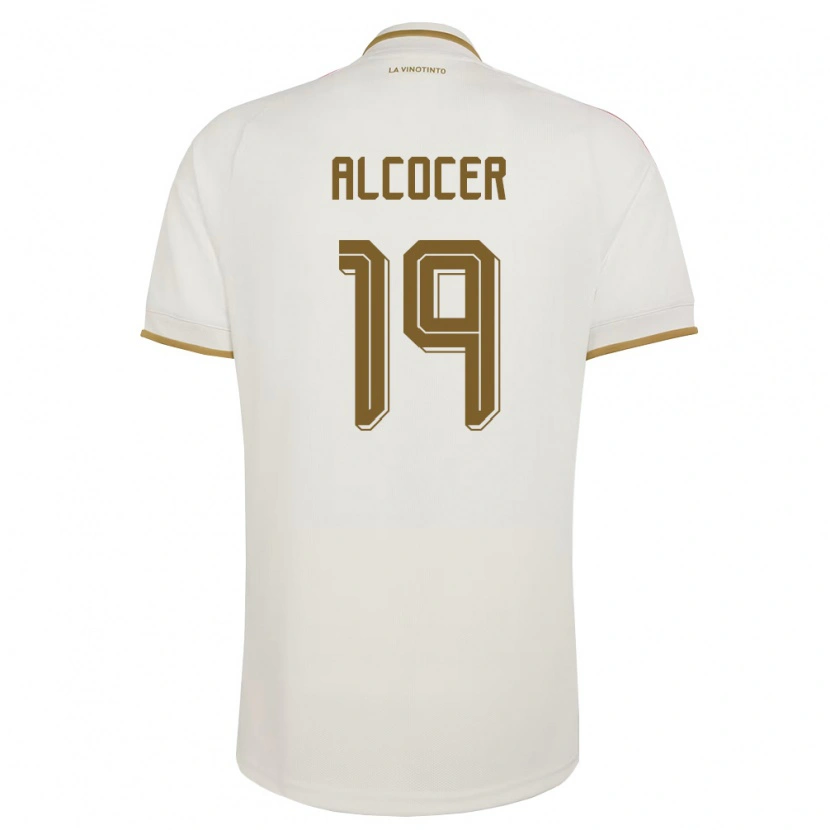 Danxen Women Venezuela Brayan Alcocer #19 Off-White Yellow Away Jersey 26-28 T-Shirt