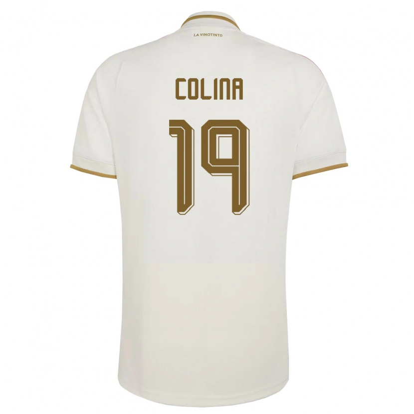 Danxen Women Venezuela Junior Colina #19 Off-White Yellow Away Jersey 26-28 T-Shirt