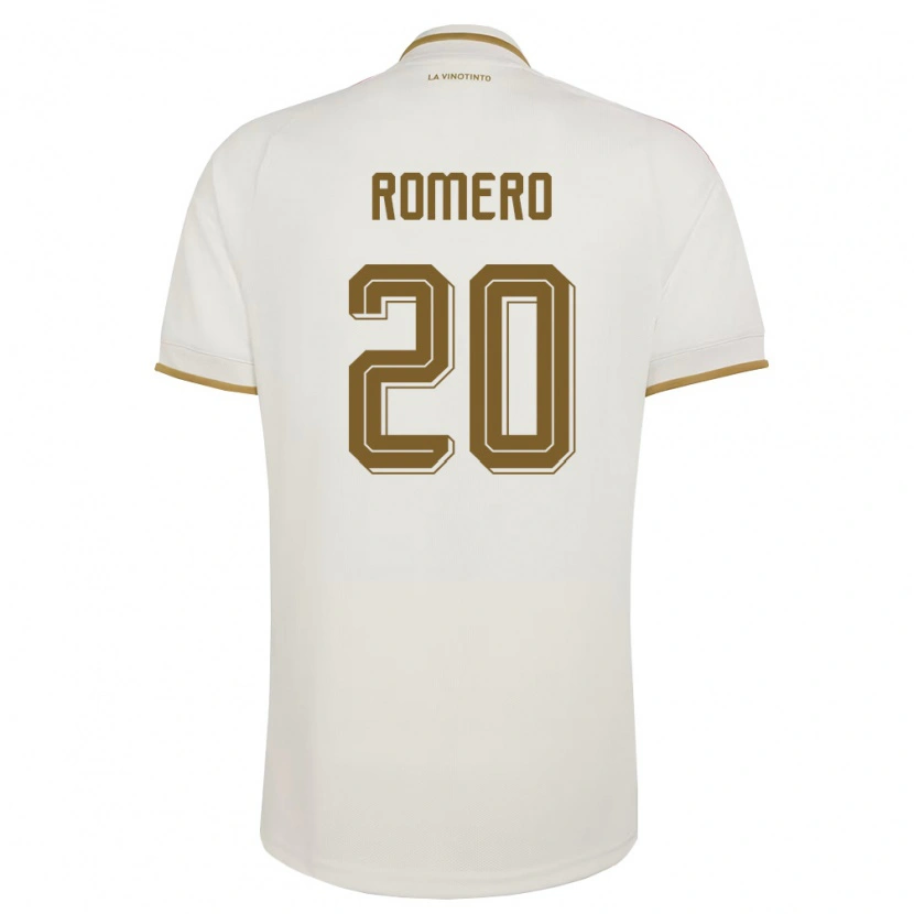 Danxen Women Venezuela Andrés Romero #20 Off-White Yellow Away Jersey 26-28 T-Shirt