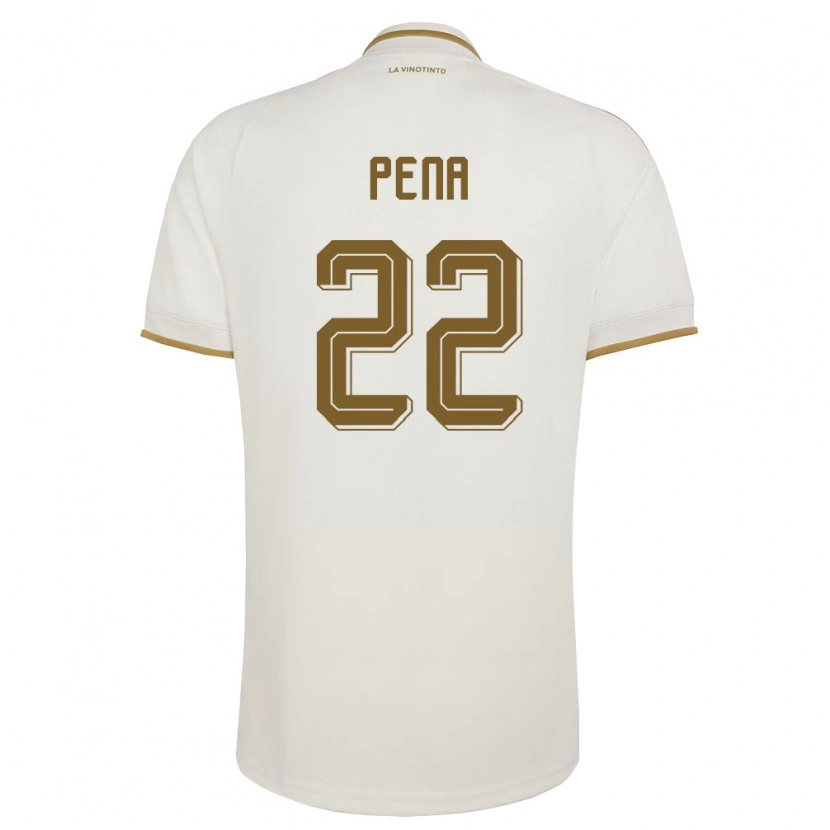 Danxen Women Venezuela Lewuis Peña #22 Off-White Yellow Away Jersey 26-28 T-Shirt