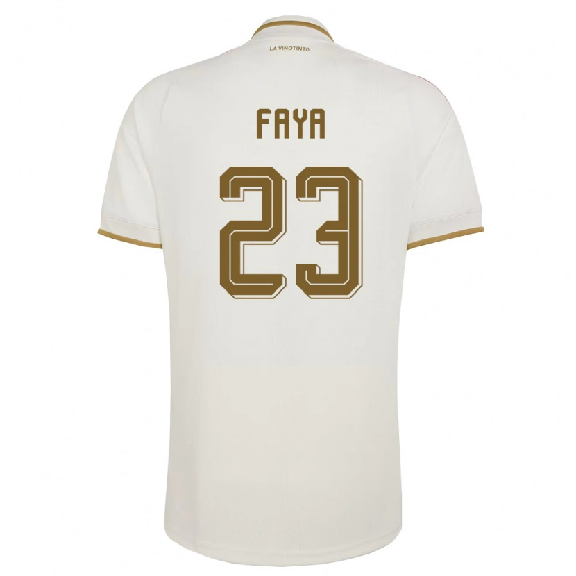 Danxen Women Venezuela Carlos Faya #23 Off-White Yellow Away Jersey 26-28 T-Shirt