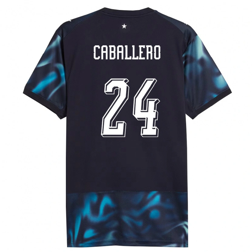 Danxen Women Paraguay Gustavo Caballero #24 Navy Sky Blue Away Jersey 26-28 T-Shirt