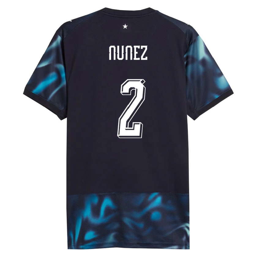 Danxen Women Paraguay Alan Núñez #2 Navy Sky Blue Away Jersey 26-28 T-Shirt